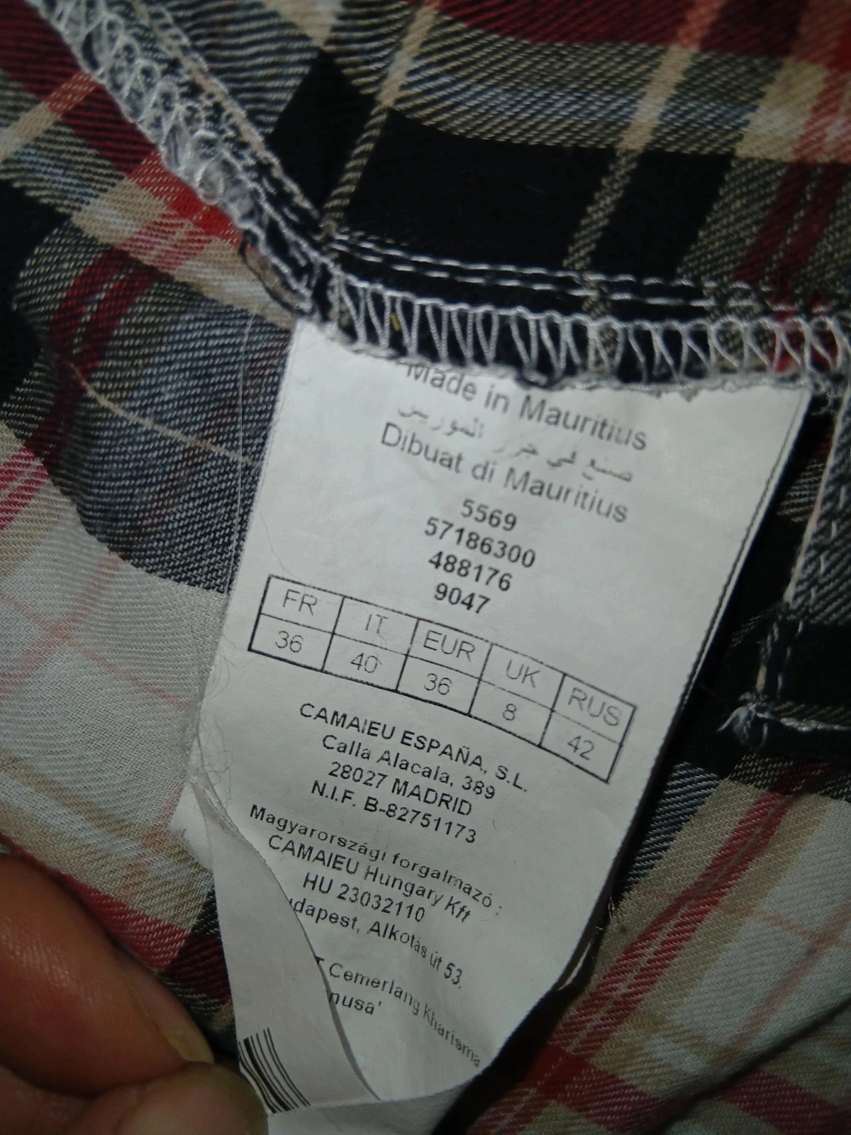 Camisa xadrez Camaïeu - Vermelho/Preto/Branco - Tamanho 36 – photo 3
